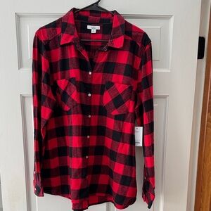 Croft & Barrow Red and Black Checkered Shirt